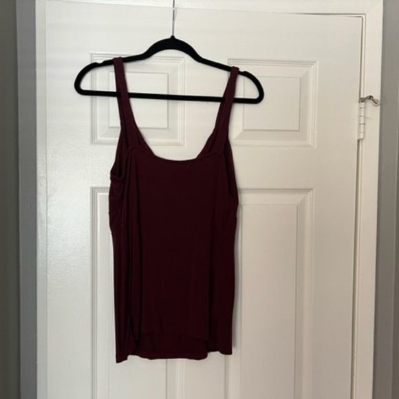 Burgundy Ann Taylor Loft Deep V Tank top - Size Large - Picture 6 of 6